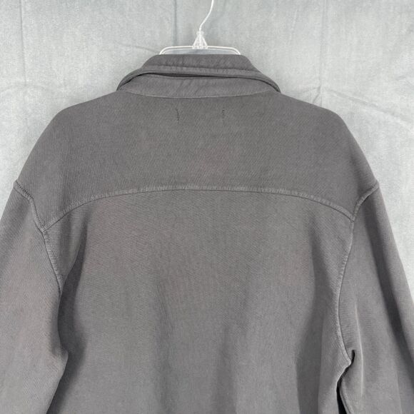 Madewell Shacket Shirt Mens Small Gray Button Up Pockets Terry Cotton Blend - Picture 7 of 12